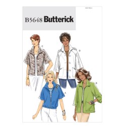 5648   BUTTERICK LOOSE BOXY UNLINED JACKET BUTTON / ZIP  PATTERN 8-16 UNCUT